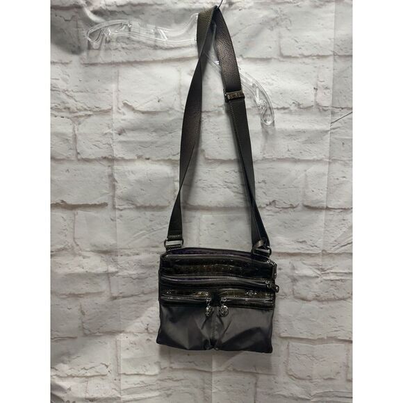 BRIGHTON Pop Go‎ Go Twister GrayNylon & Croc Pattern Leather.. - Picture 1 of 7